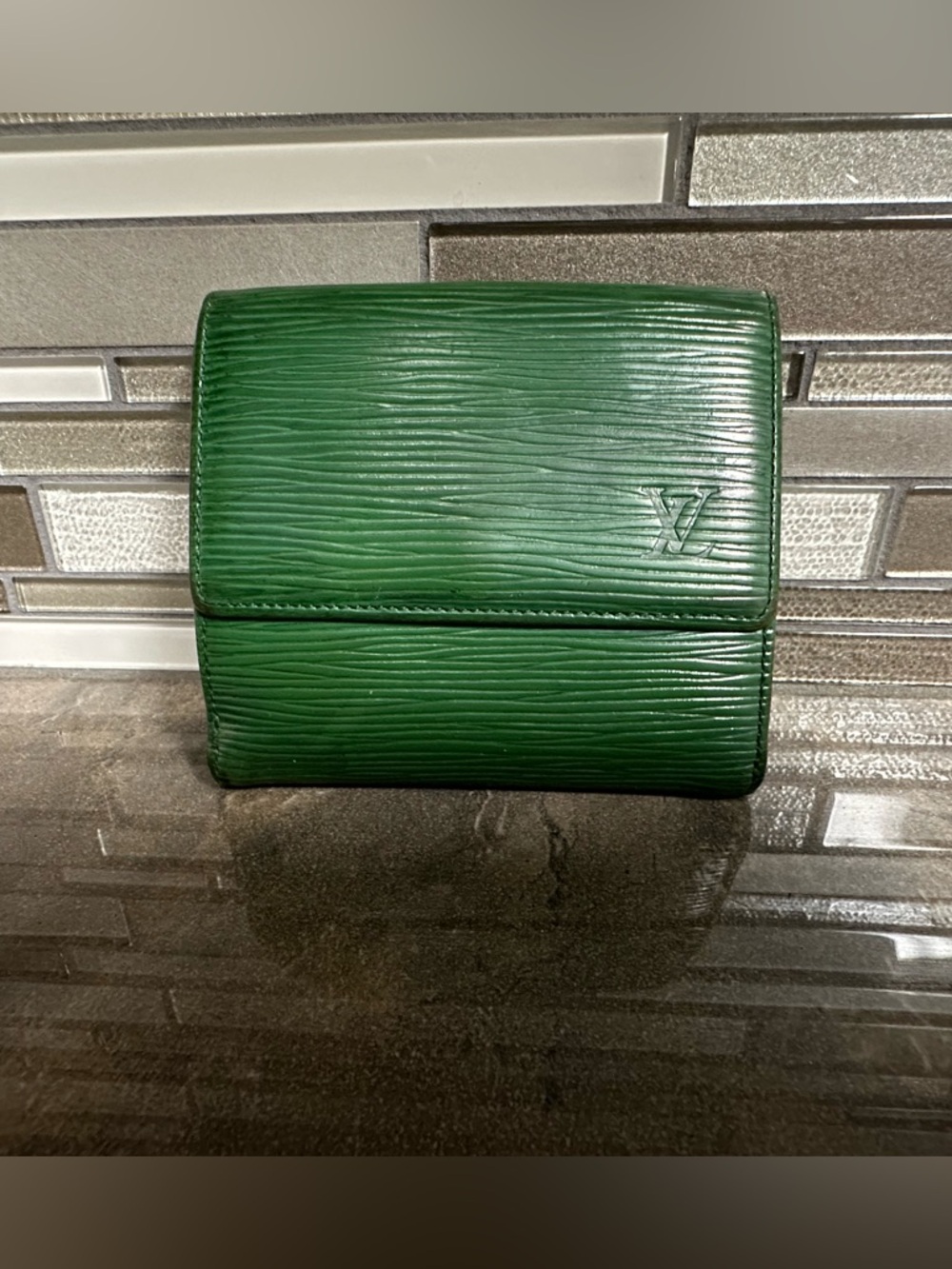 Louis Vuitton green Borneo Epi leather wallet